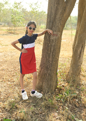 Red White Girls Tshirt Dress