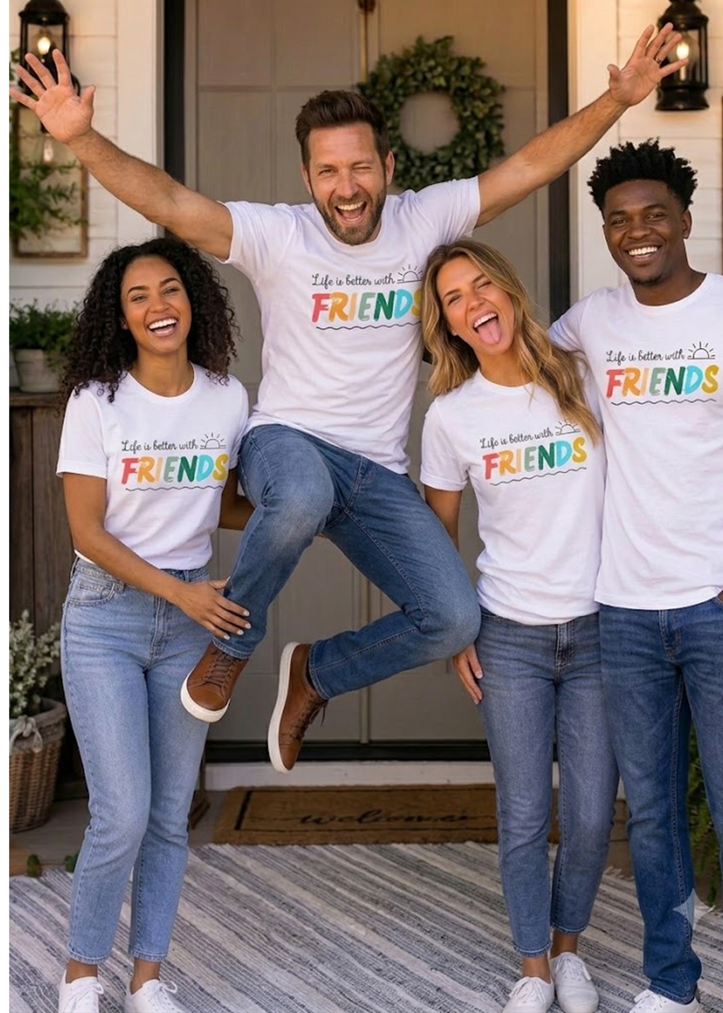 Life Is Better With Friends Group Tshirt