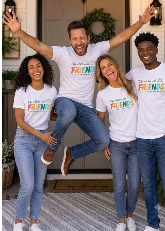 Life Is Better With Friends Group Tshirt