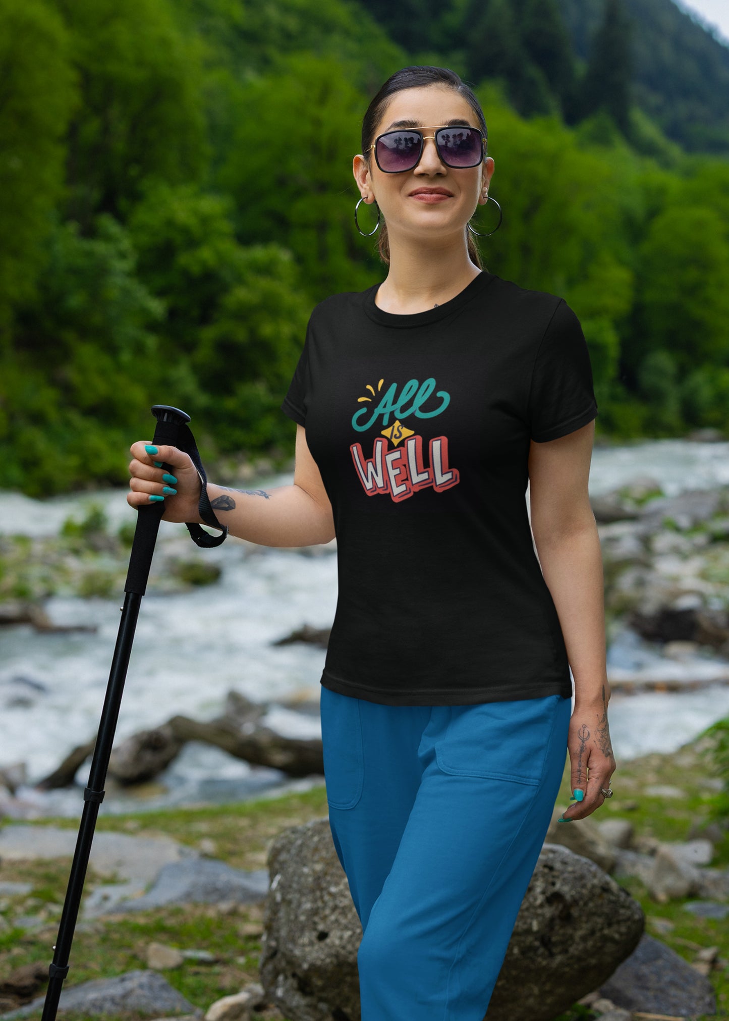 All is Well Black AIWEL Family Tshirt