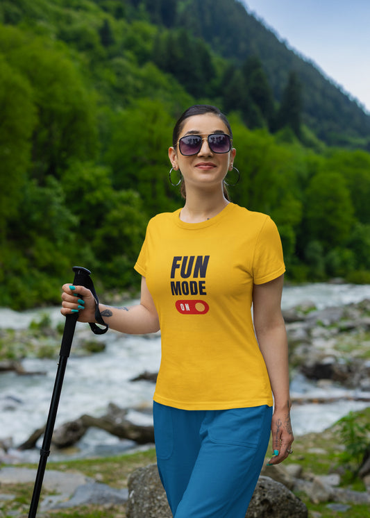 Yellow Fun Mode on Yellow FMON Women Tshirt