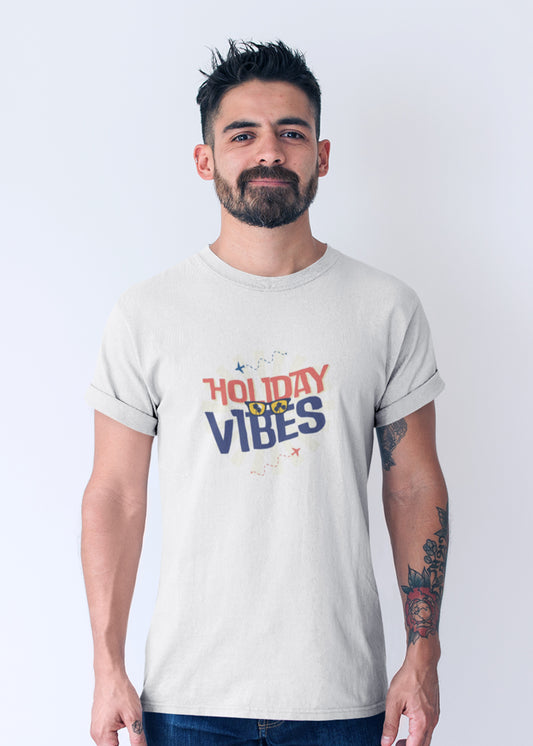 Holiday Vibes White HOVI Men Tshirt