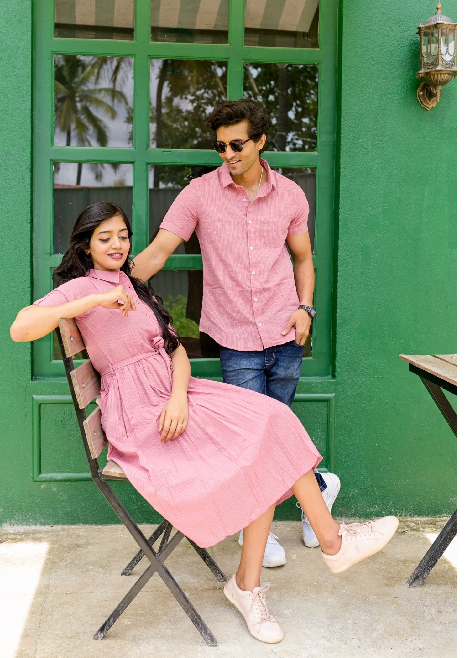 Cotton Couple Matching Combo Dress