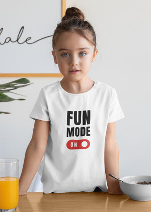 White Fun Mode on White FMON Girls Tshirt