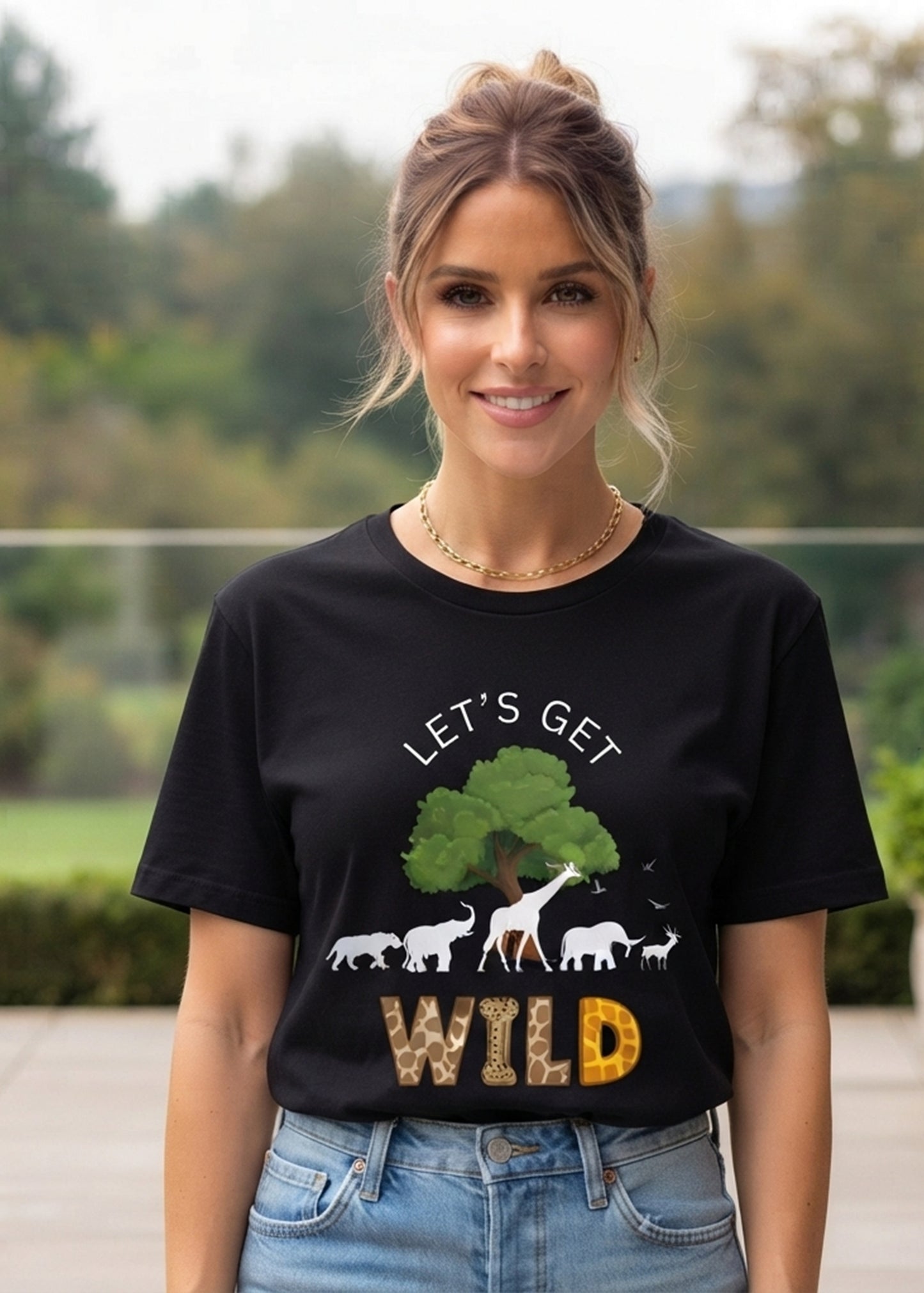 Black Lets Get Wild Family Tshirt
