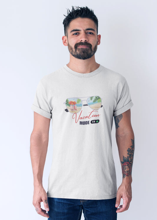 Vacation Mode On White VMON Men Tshirt