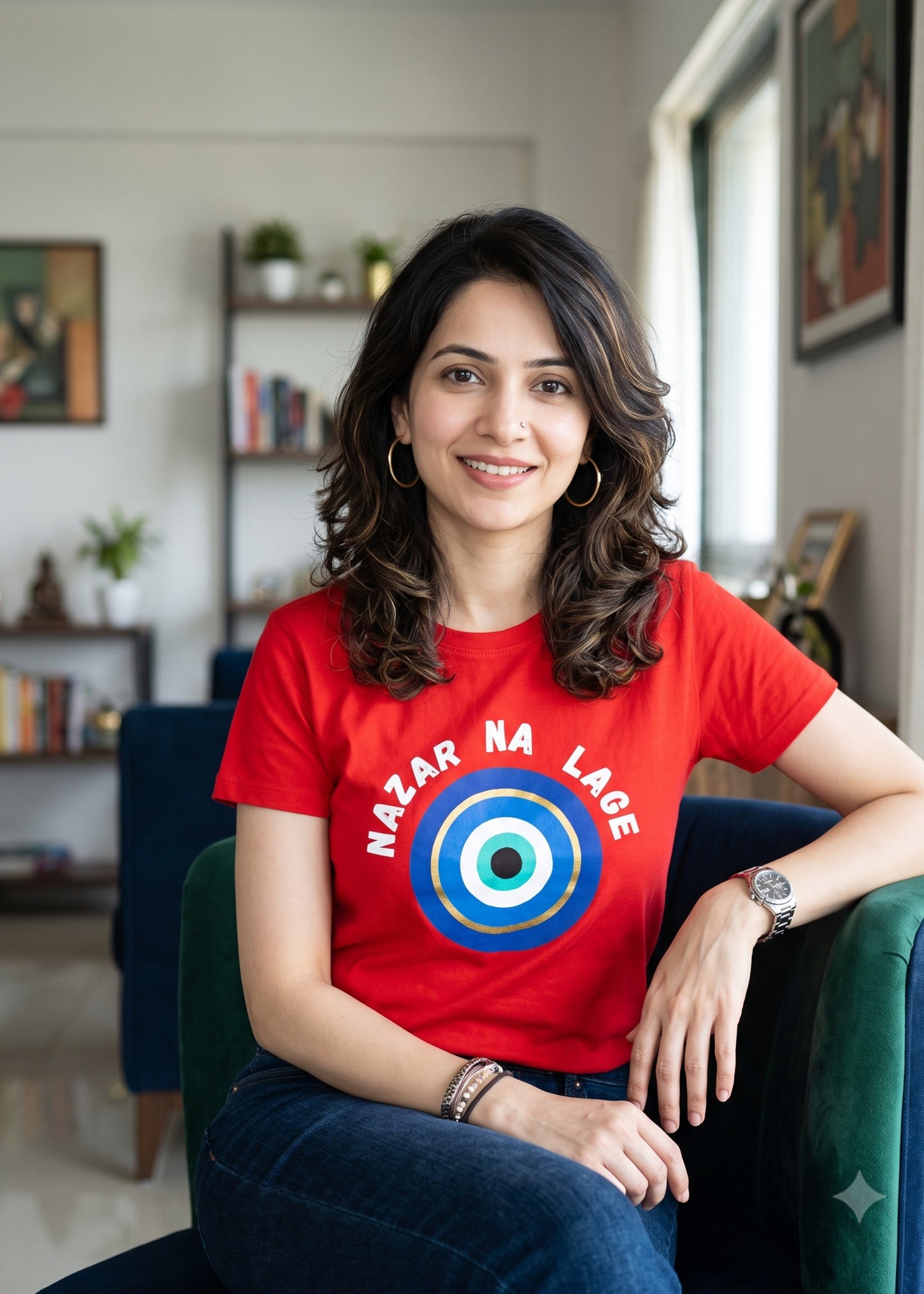 Nazar Na Lage Evil Eye Women Tshirt