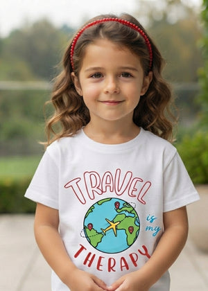 Travel Is My Therapy Girls Tshirt