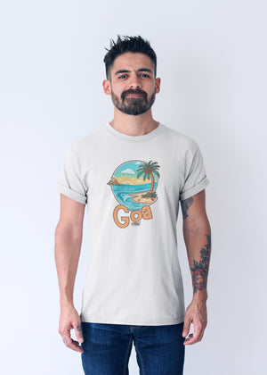 Goa Time White Men Tshirt