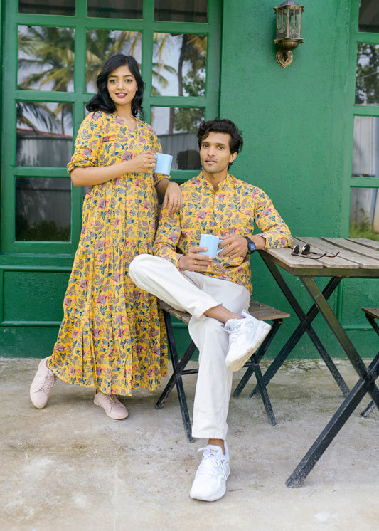 Utsav Couple Matching Kurta and Dress - Tusok