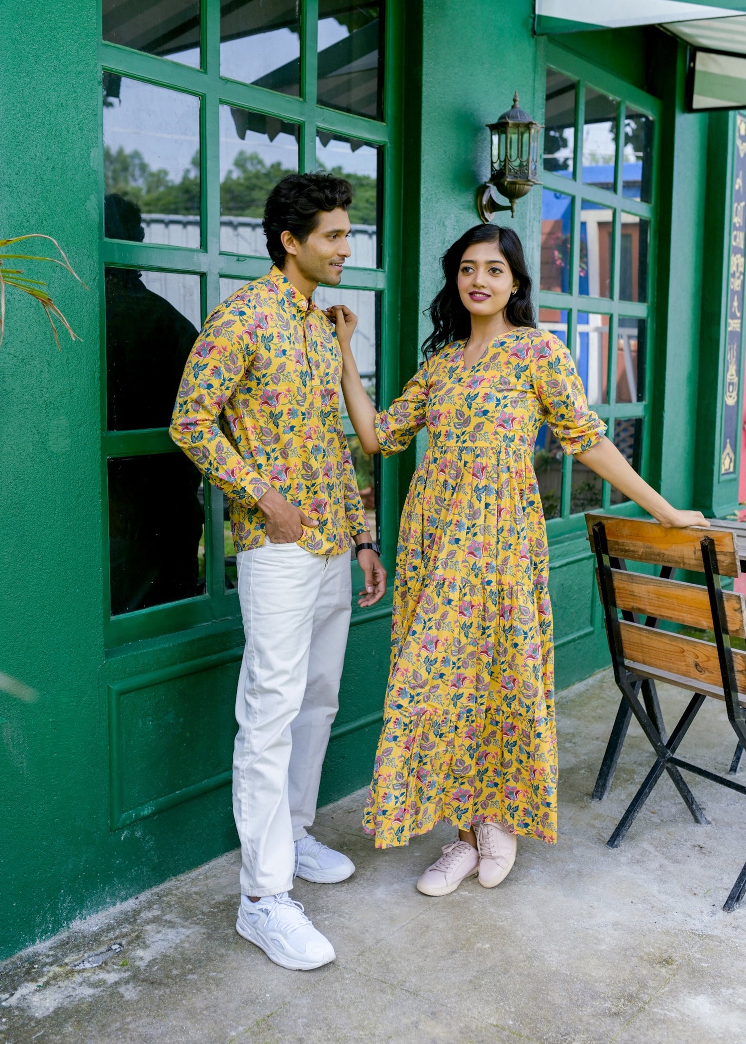 Cotton Couple Matching Combo Dress