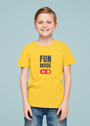 Fun Mode on Yellow FMON Boys Tshirt