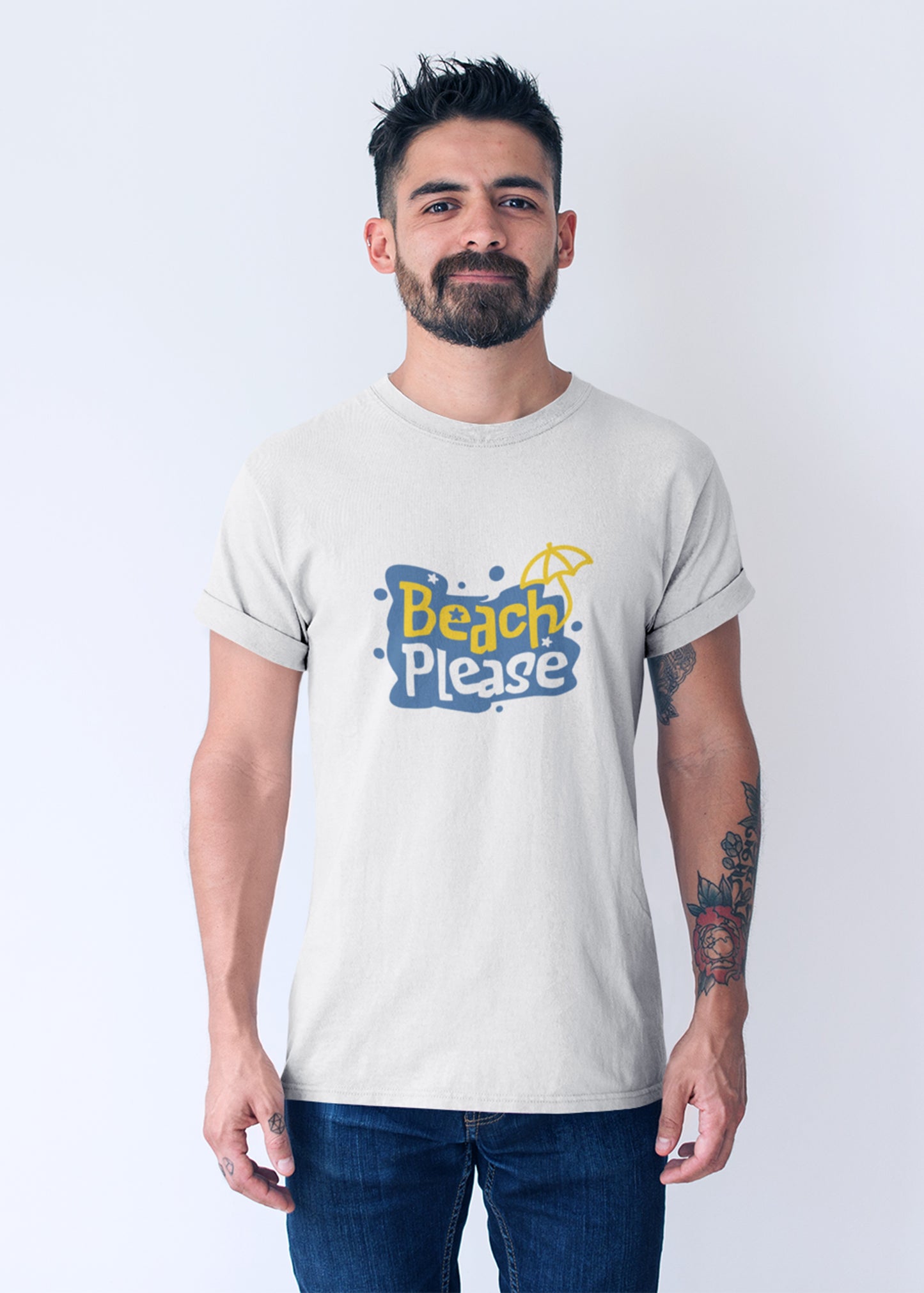 Beach Please White Family Tshirt