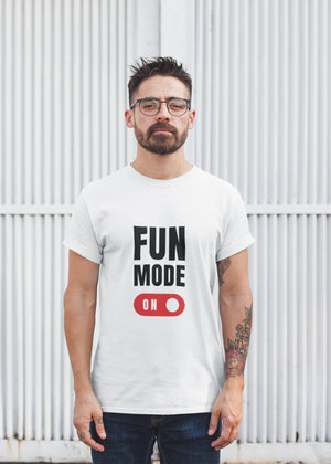 White Fun Mode on White FMON Men Tshirt