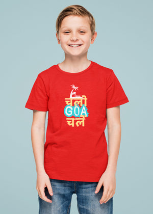 Chalo Goa Chale Red Boys Tshirt