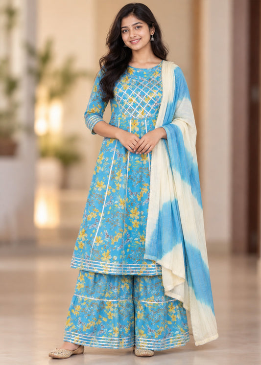 Turin Women Ethnic Kurti-Sharara set