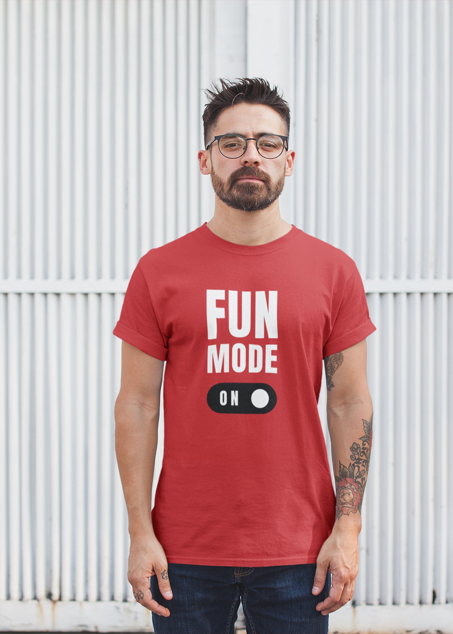 Red Fun Mode on Red FMON Family Tshirt