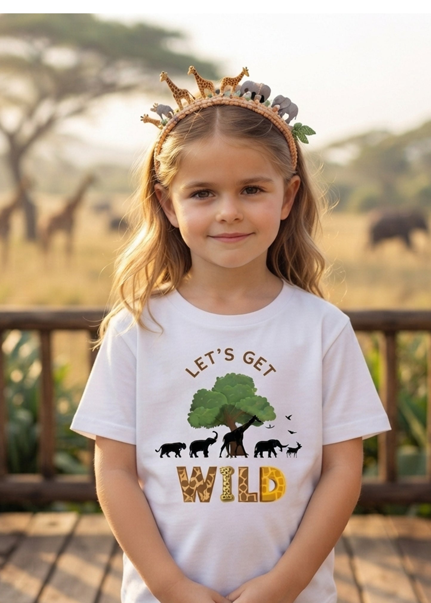 White Lets Get Wild Family Tshirt