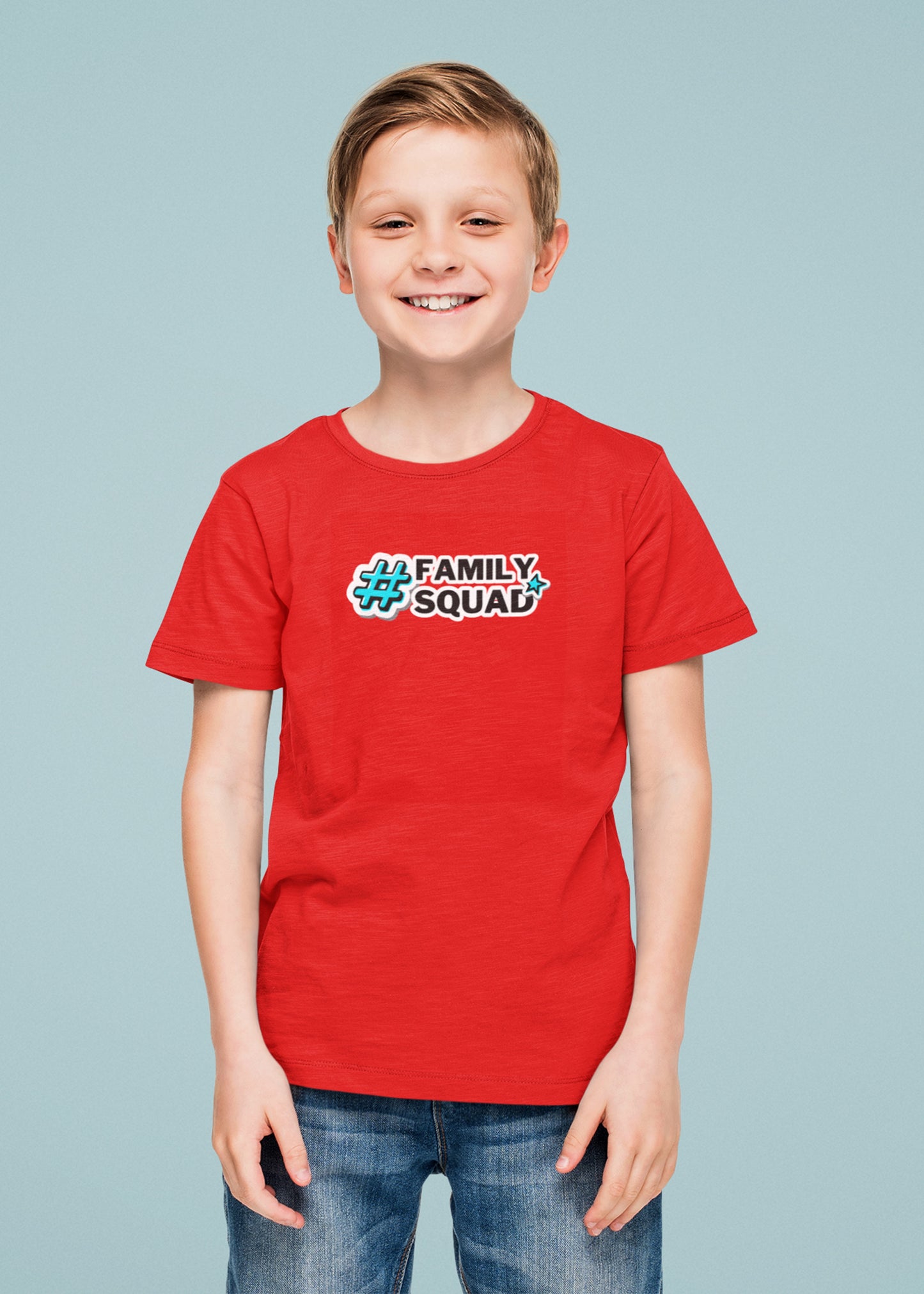 Family Squad Red Family Tshirt