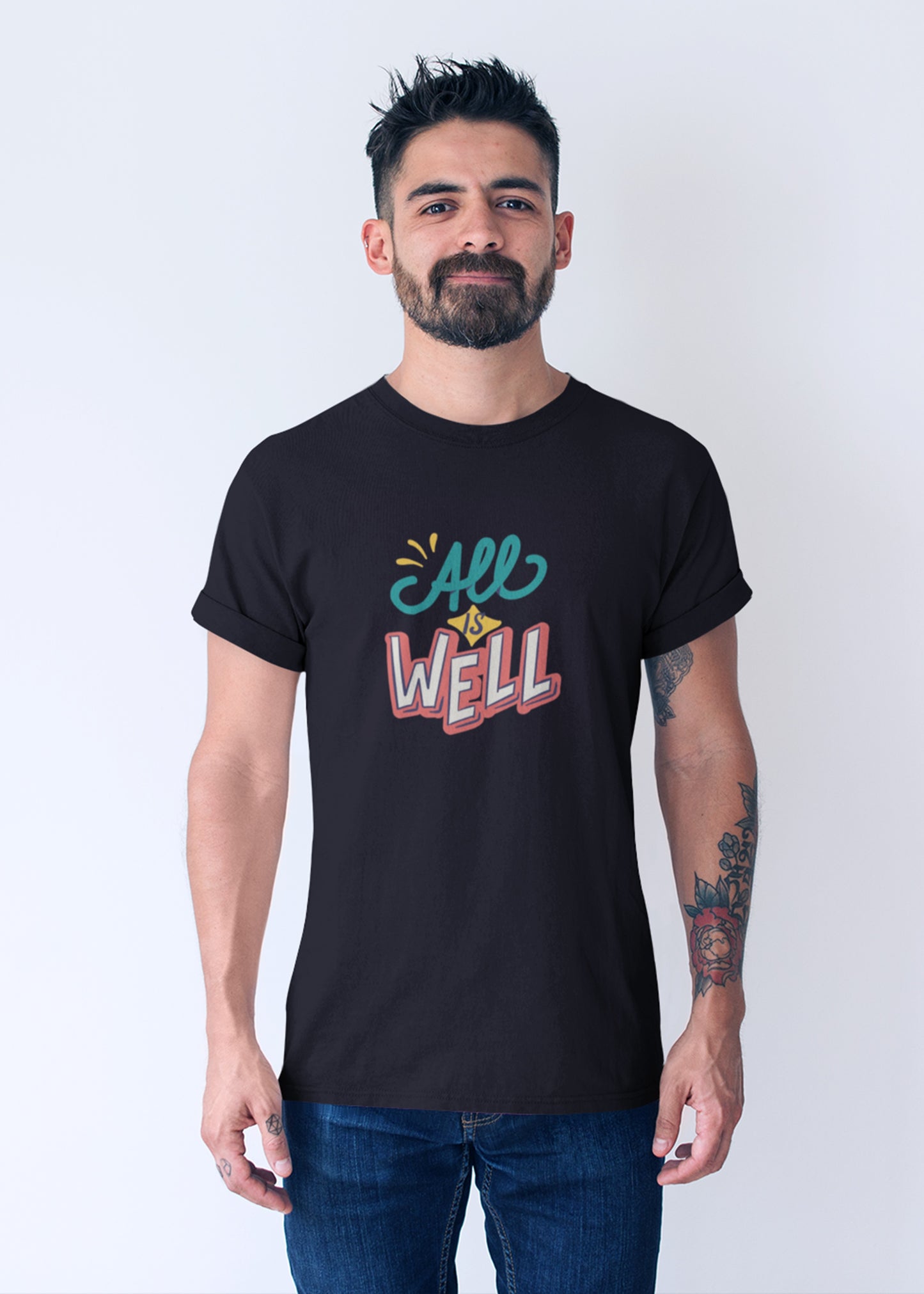 All is Well Black AIWEL Family Tshirt