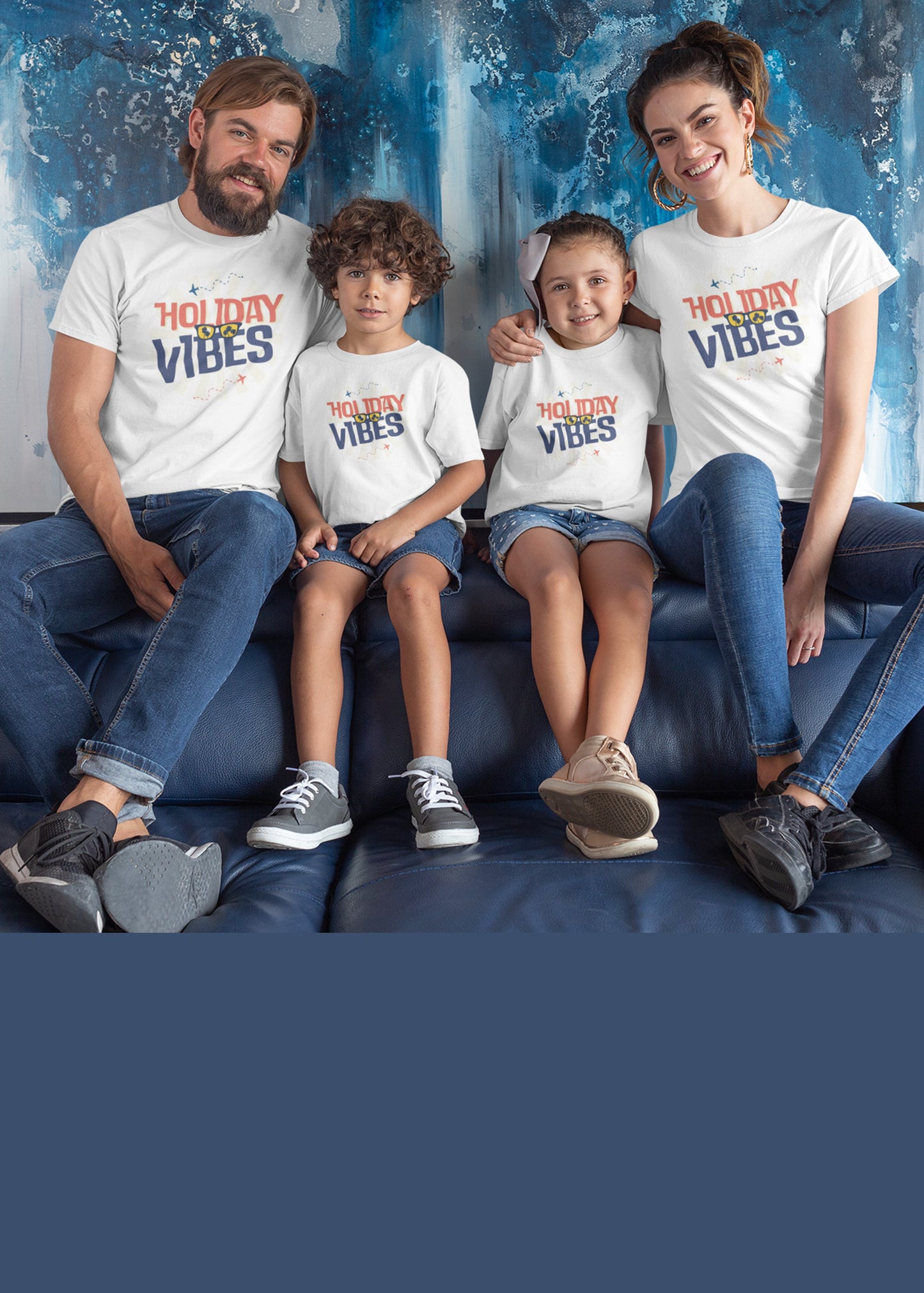 Holiday Vibes White HOVI Family Tshirt