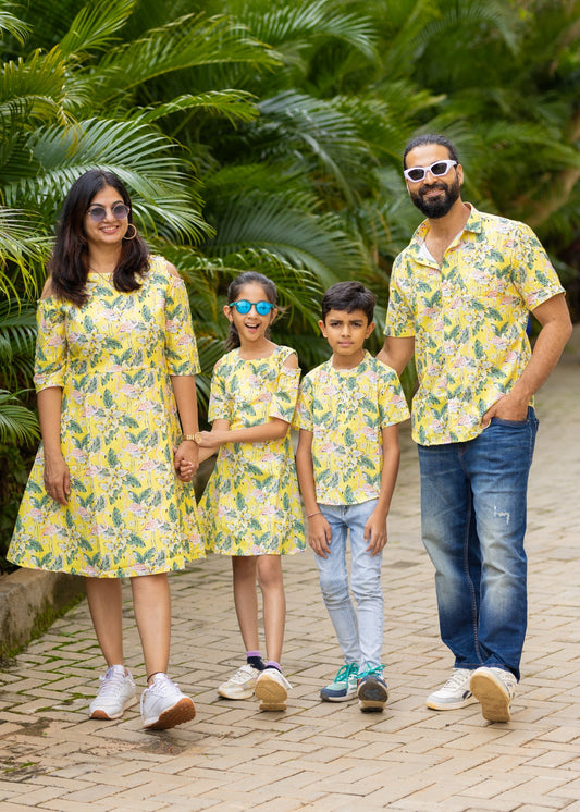 Yellow Flamingo Family Matching Combo