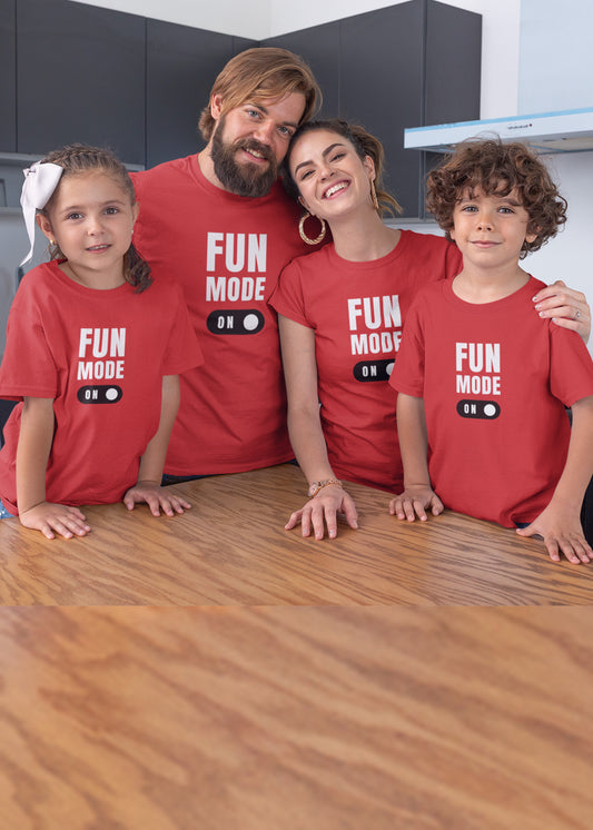 Red Fun Mode on Red FMON Family Tshirt