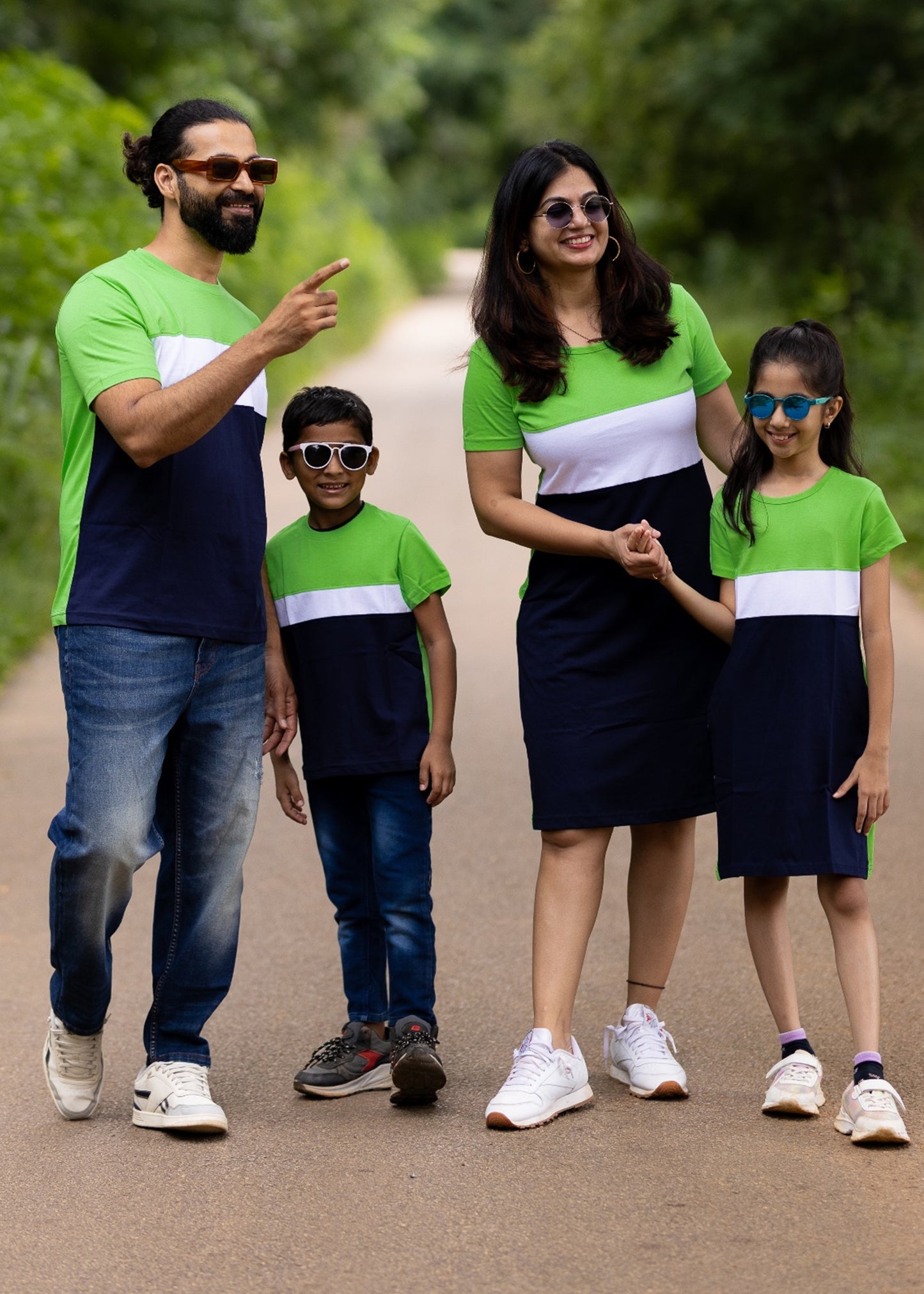 Lime White Tshirt Family Matching Combo