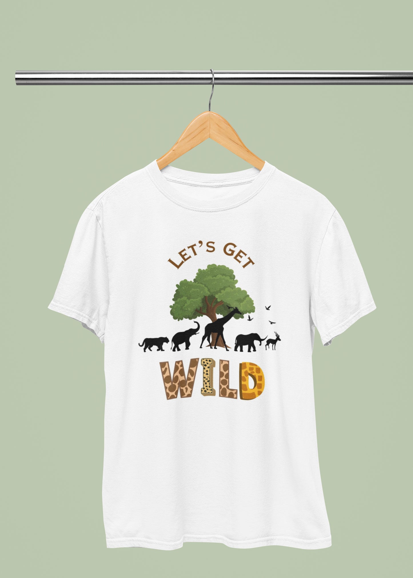 White Lets Get Wild Family Tshirt