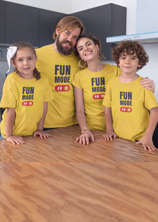 Fun Mode on Yellow FMON Family Tshirt