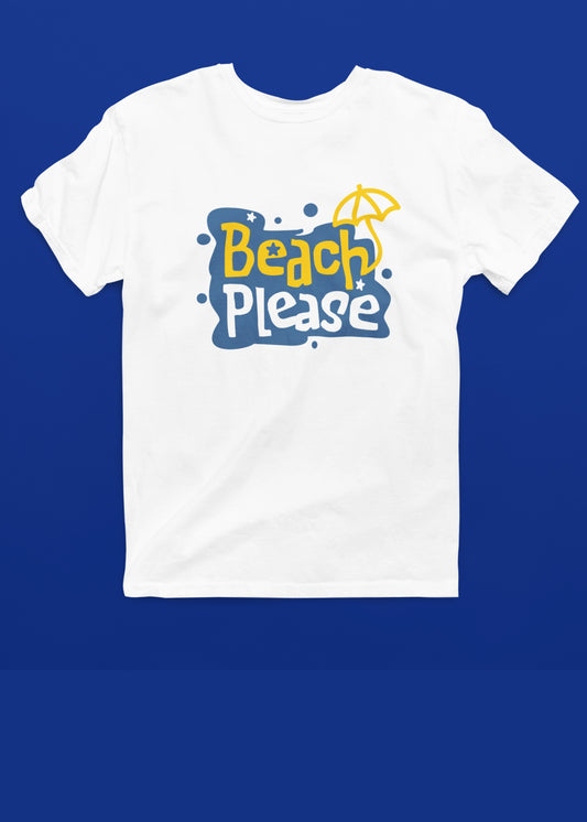 Beach Please White Family Tshirt