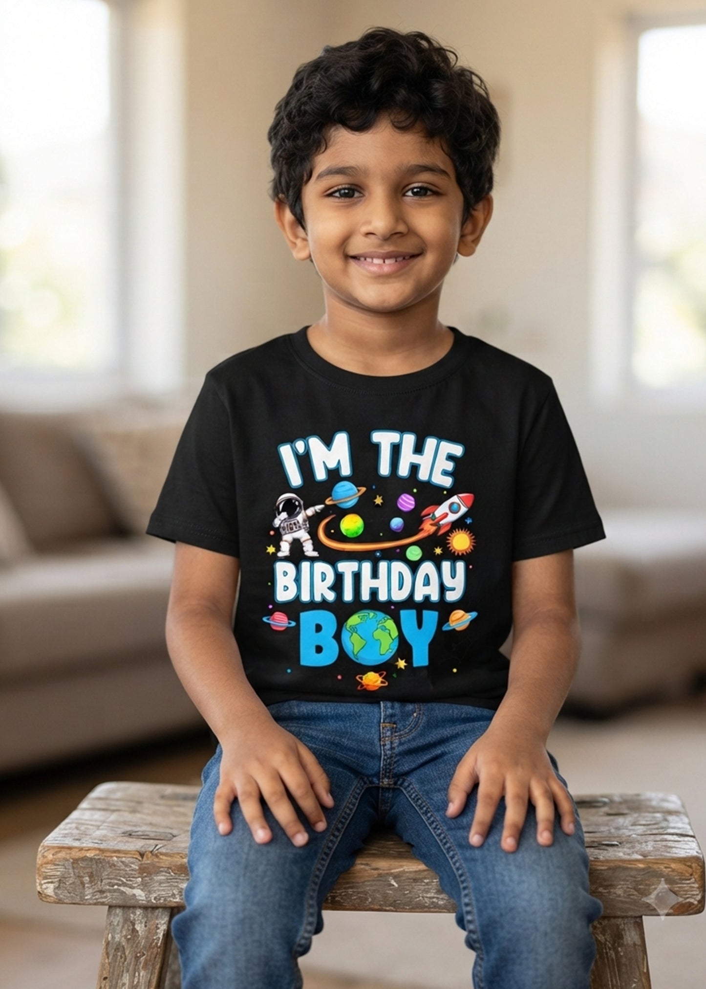 Astronaut Space Planets Birthday Family Tshirt