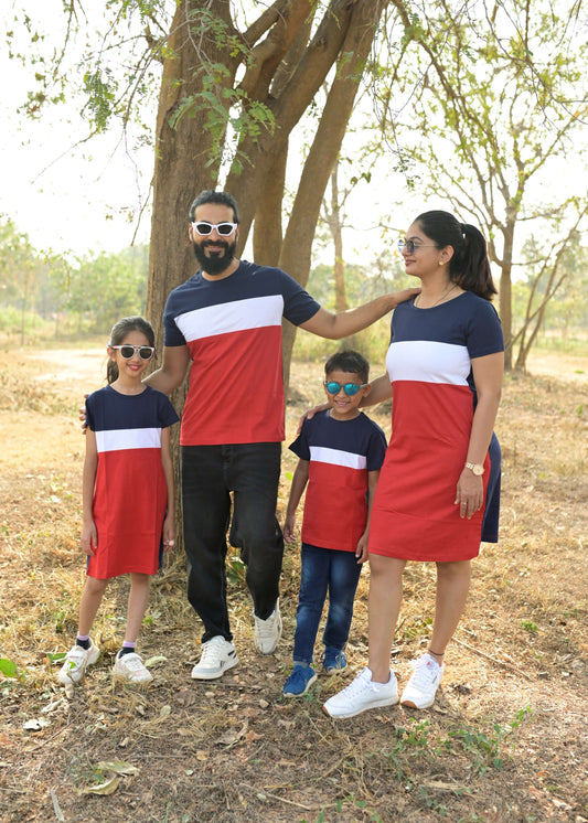 Red White Tshirt Family Matching Combo