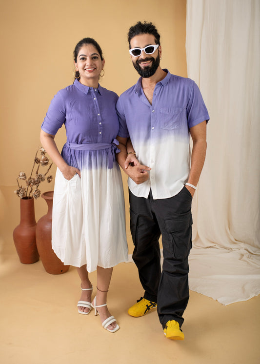 Lilac Ombre Matching Couple Combo