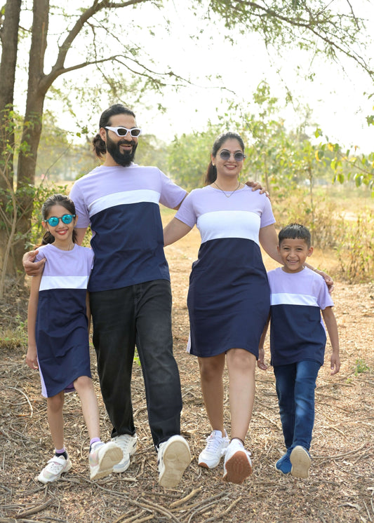 Lavender White Tshirt Family Matching Combo