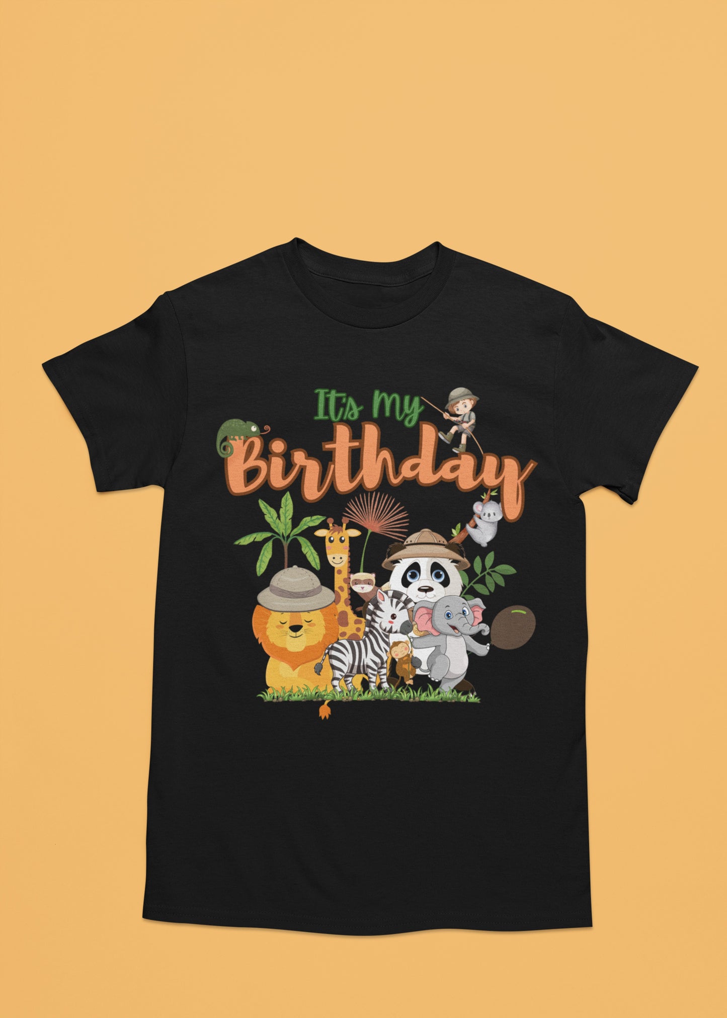 Black Jungle Theme Birthday Family Tshirt