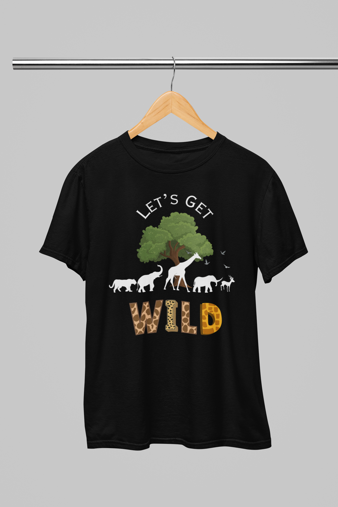 Black Lets Get Wild Family Tshirt
