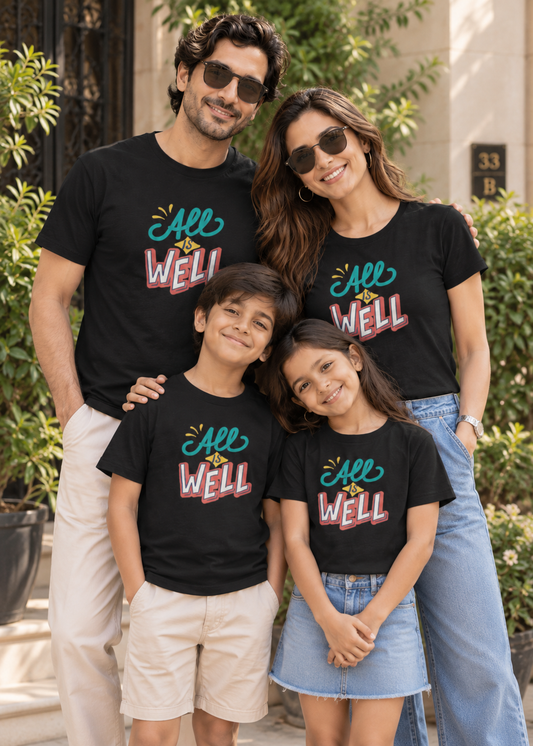 All is Well Black AIWEL Family Tshirt
