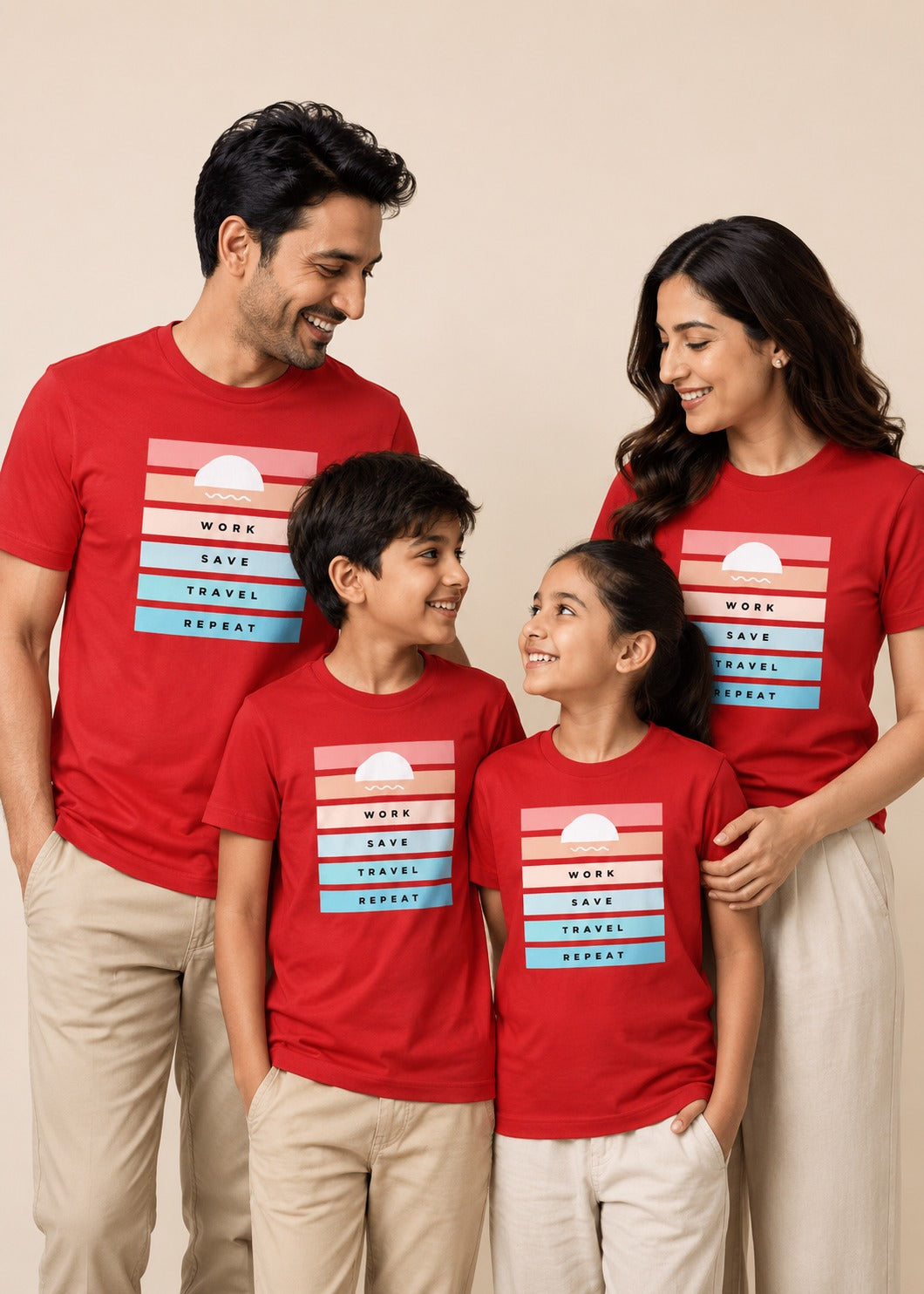 Red Work Save Travel Red WSTR Family Tshirt