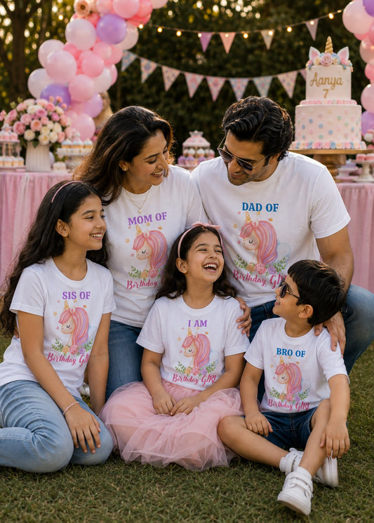 Unicorn Birthday Family Tshirt