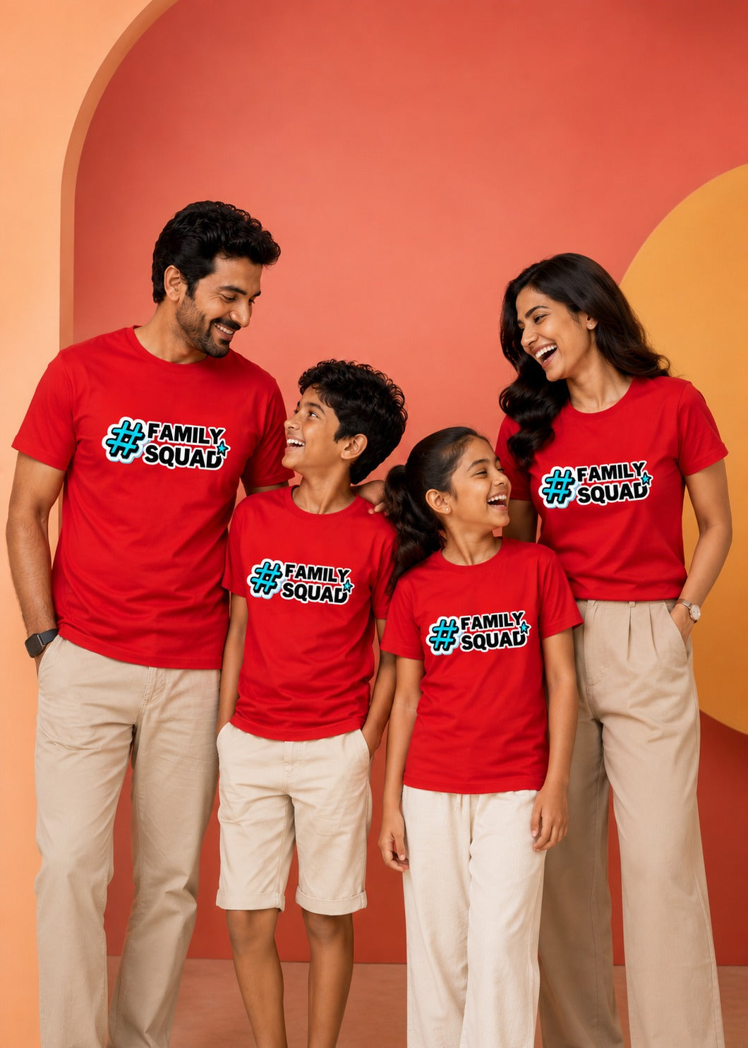 Family Squad Red Family Tshirt