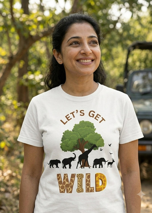 White Lets Get Wild Family Tshirt