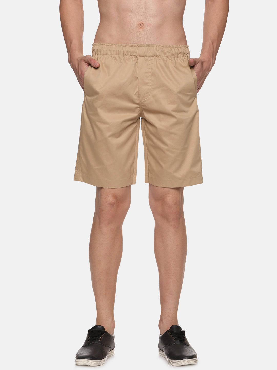 Khaki Solid Men's Shorts - Tusok