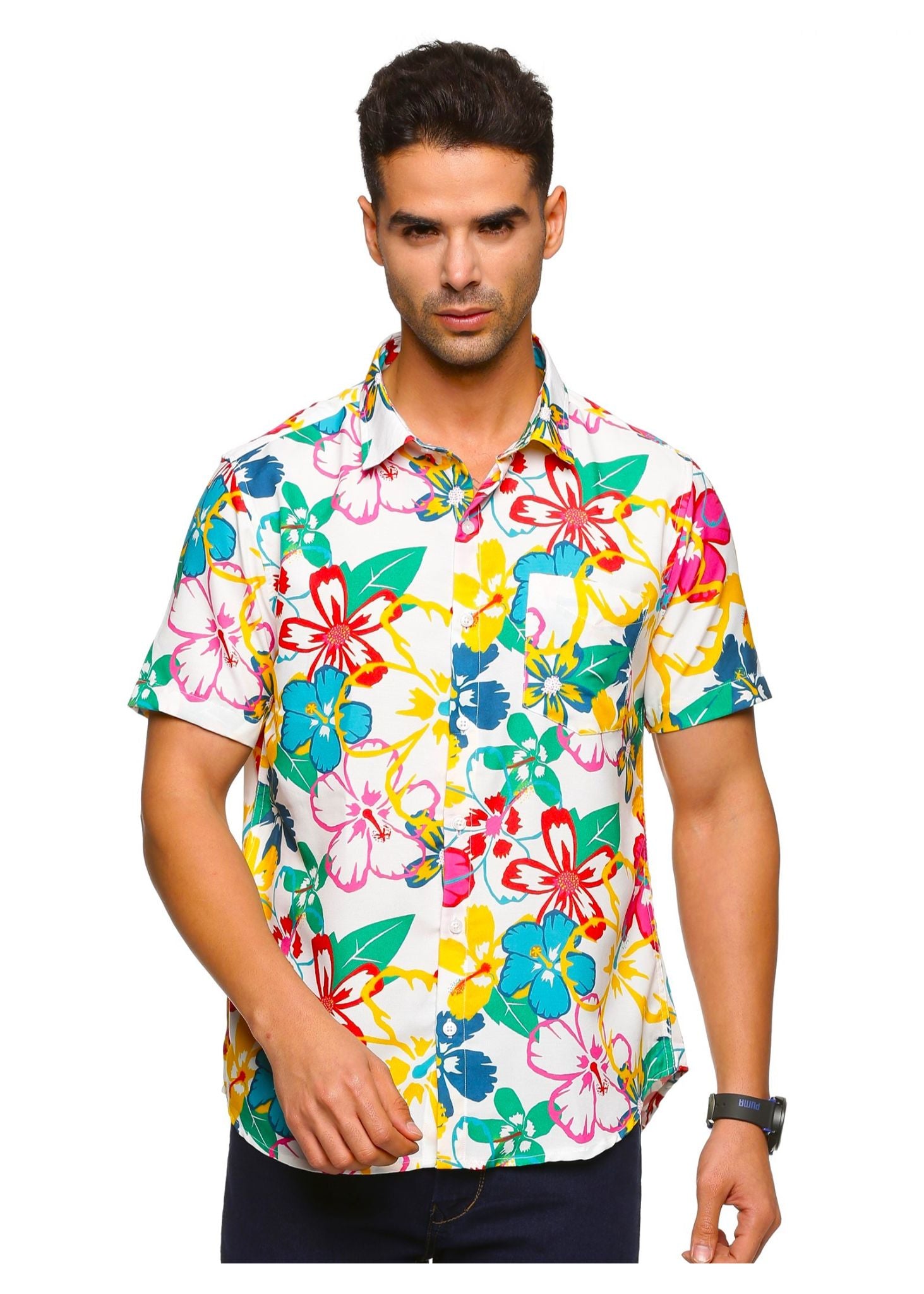 Tusok Men Floral Beach Tropical Shirts