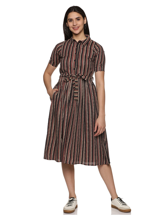 Raspberry Katha Style Women Dress - Tusok