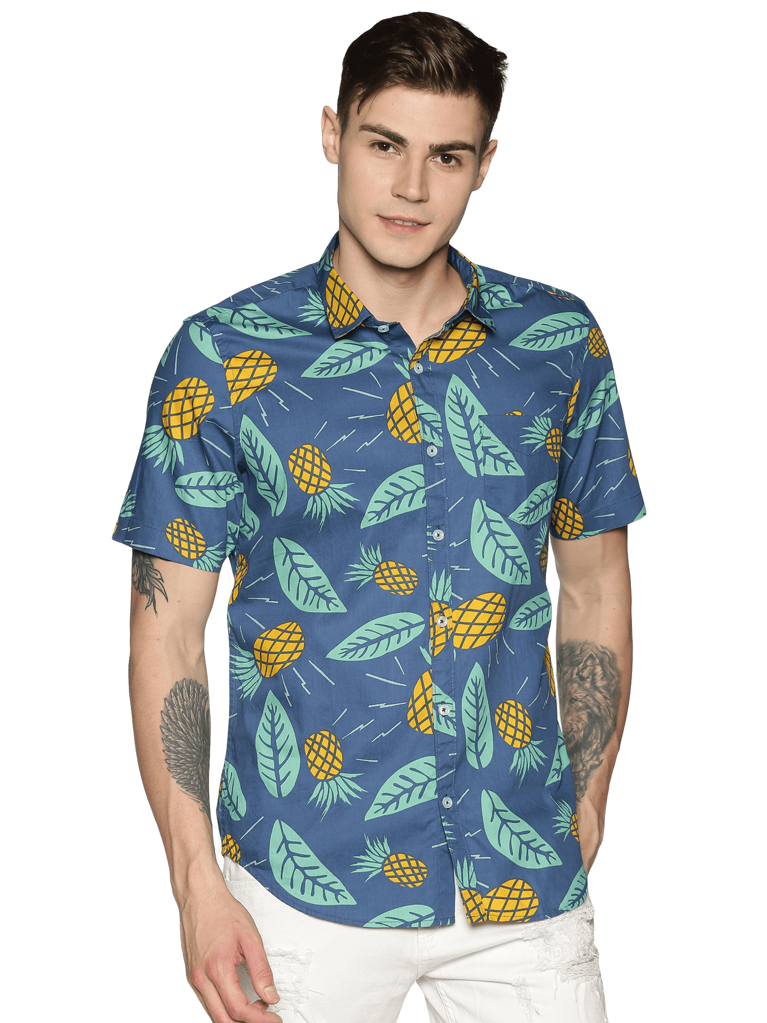 Blue Pineapple Printed Shirt - Tusok