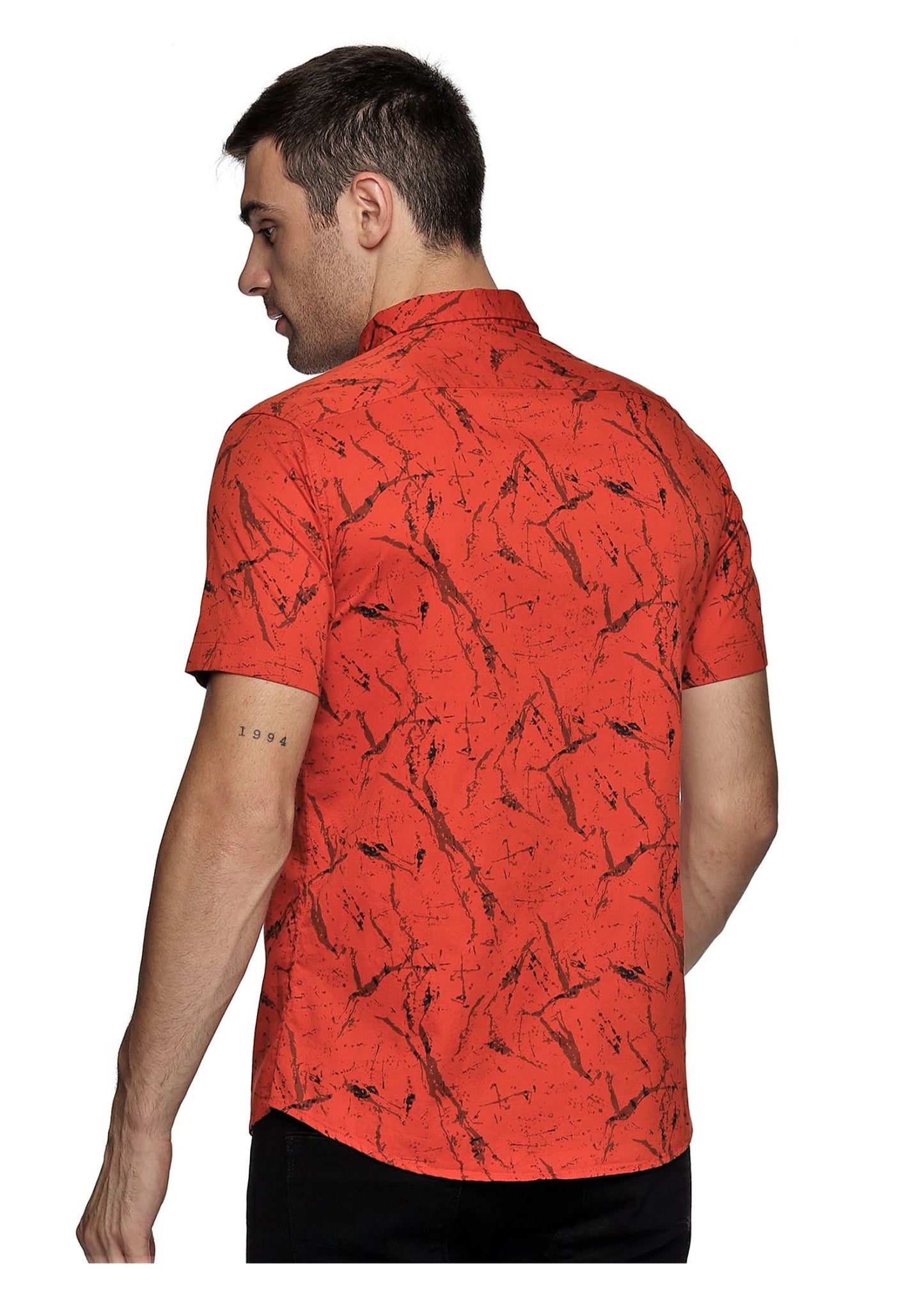 Orange Marbel Printed Shirt