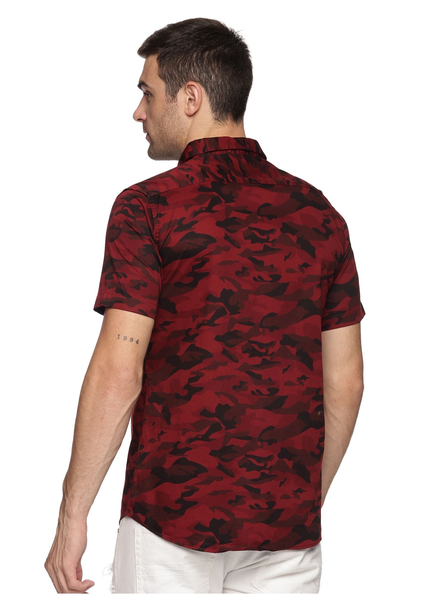 Maroon Camouflage Printed Shirt - Tusok