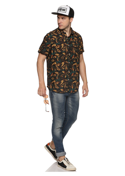 Cacao Brown Printed Shirt - Tusok