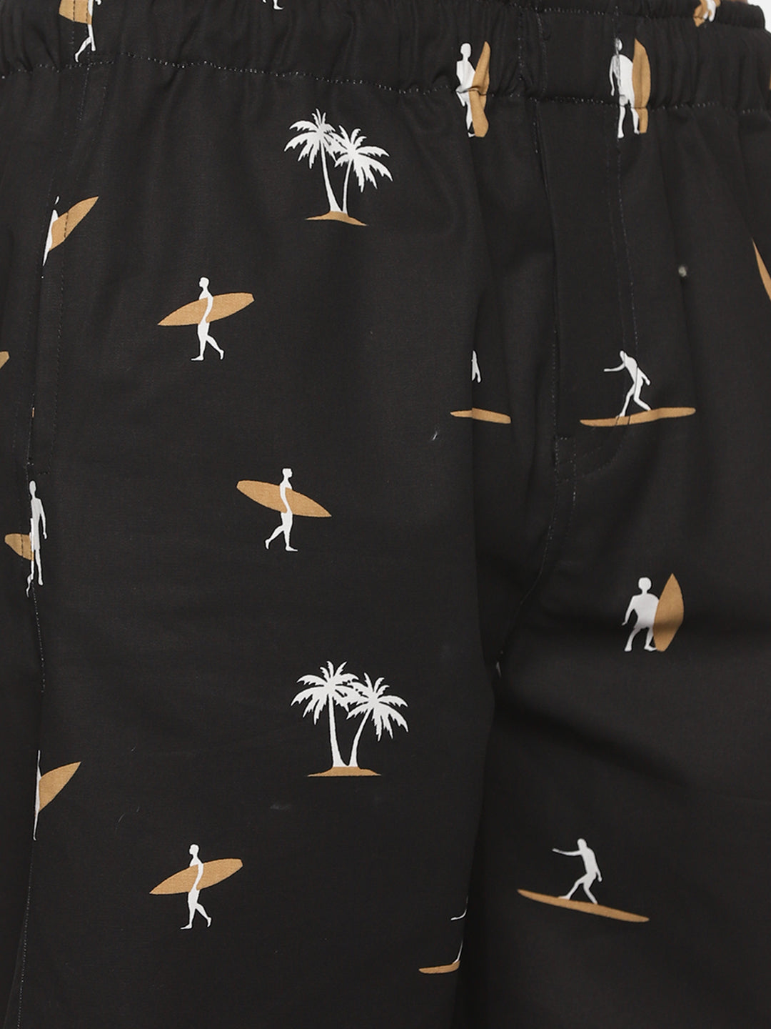 Brazil Men's Tropical Printed Black Shorts